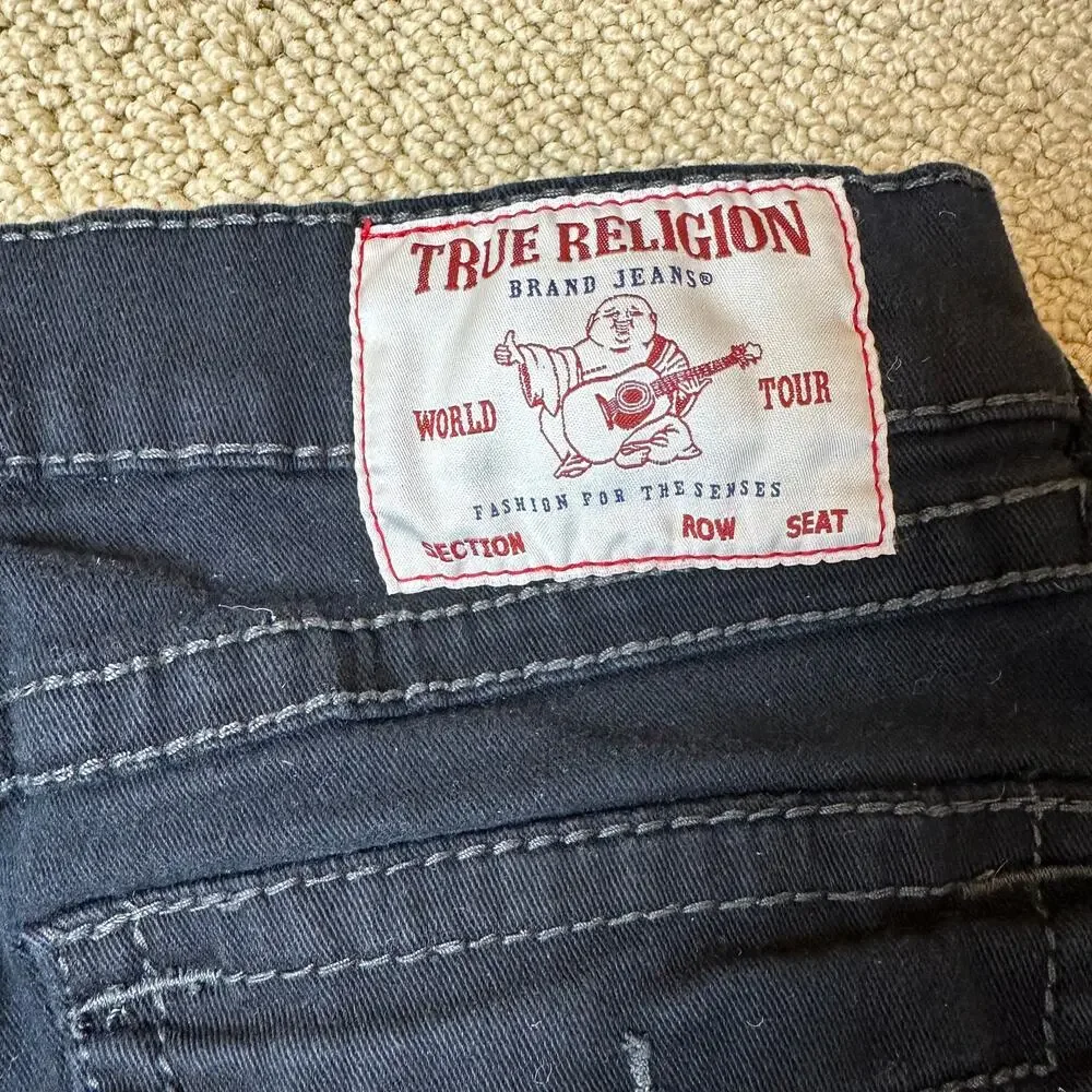 True Religion Ricky Relaxed‎ Straight Body Rinse Black sz 31x31 Y2K Streetwear
